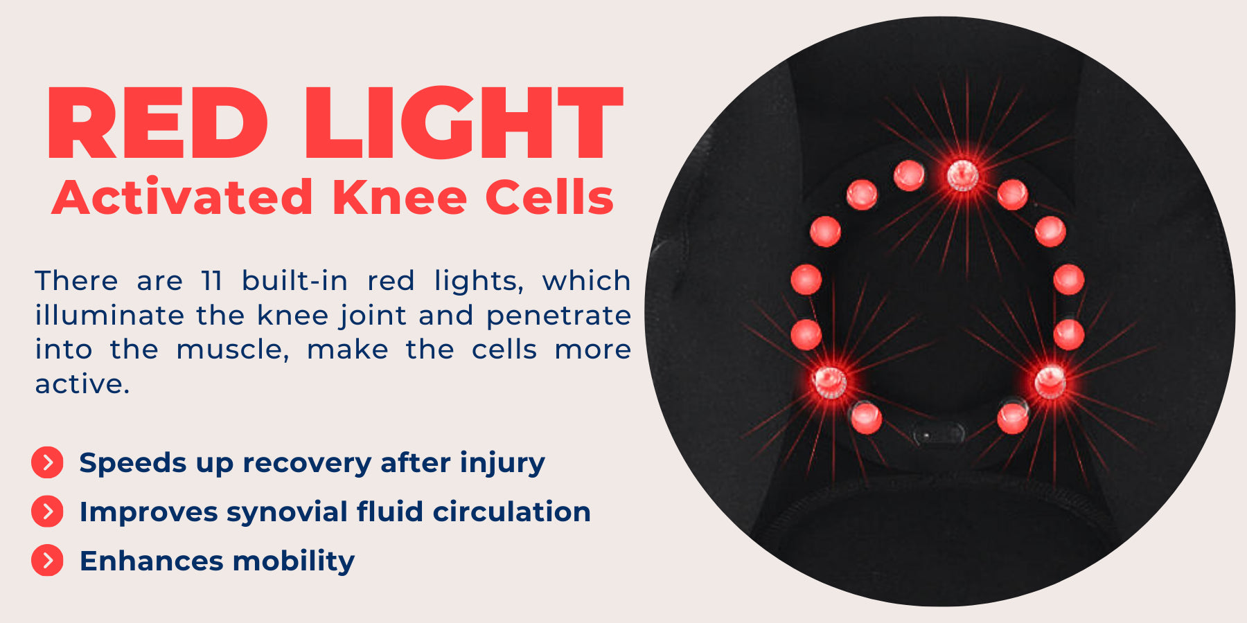 Red light activated knee cells device